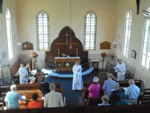 Revd Paula Franklin presiding at the Patronal festival